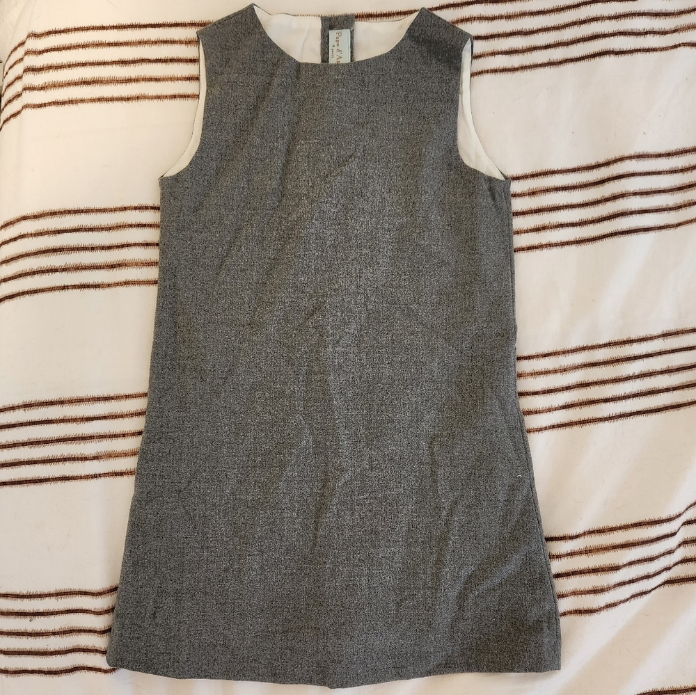 Papo d'Anjo Grey Flannel Fitted Dress NWT